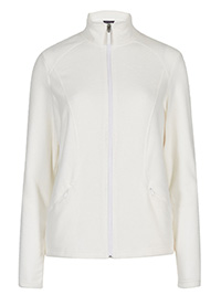 M&5 WINTR-WHITE Panelled Fleece Jacket - Size 10