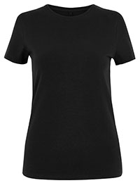 M&5 BLACK Cotton Rich Fitted T-Shirt - Size 10 to 22