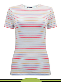 MULTI Cotton Rich Stripe Fitted T-Shirt - Size 6 to 18