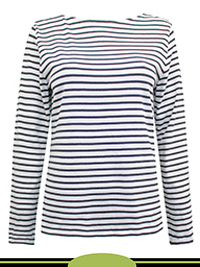 BLACK Cotton Rich Striped Long Sleeve Top - Size 6 to 16
