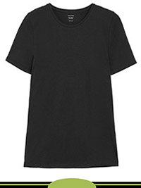 BLACK Cotton Rich Fitted T-Shirt - Size 6 to 24