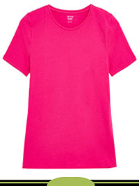 FUCHSIA Cotton Rich Fitted T-Shirt - Size 6 to 24