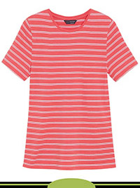 ORANGE Cotton Rich Striped Fitted T-Shirt - Size 6 to 24