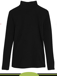 BLACK Cotton Rich Slim Fit Long Sleeve Top - Size 6 to 24