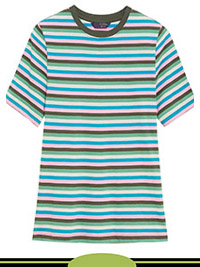 MULTI Pure Cotton Striped Everyday Fit T-Shirt - Size 6 to 24