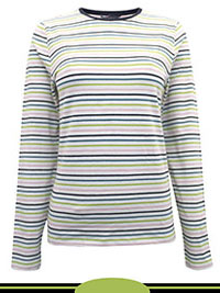 NAVY Cotton Rich Striped Slim Fit Top - Size 6 to 12