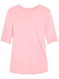M&5 PINK High Neck Fitted Half Sleeve Top - Size 8 to 18