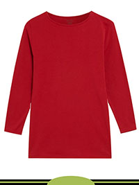BRIGHT RED Cotton Rich Slim Fit 3Q Sleeve Top - Size 10 to 22