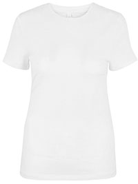 M&5 WHITE Cotton Rich Fitted T-Shirt - Size 6 to 24