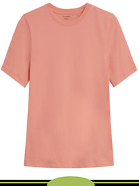 PEACH Pure Cotton Straight Fit T-Shirt - Size 6 to 24
