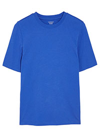 M&5 ROYAL-BLUE Pure Cotton Straight Fit T-Shirt - Size 6 to 24