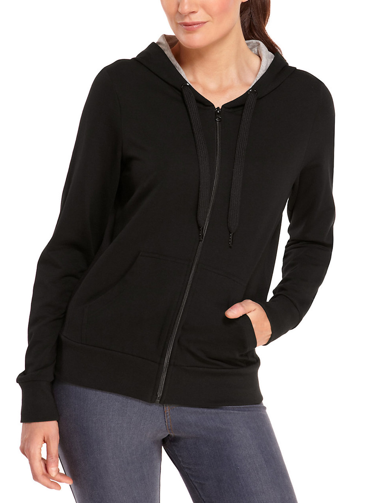 Marks and Spencer - - M&5 BLACK Cotton Rich Zip Through Hooded Sweat ...