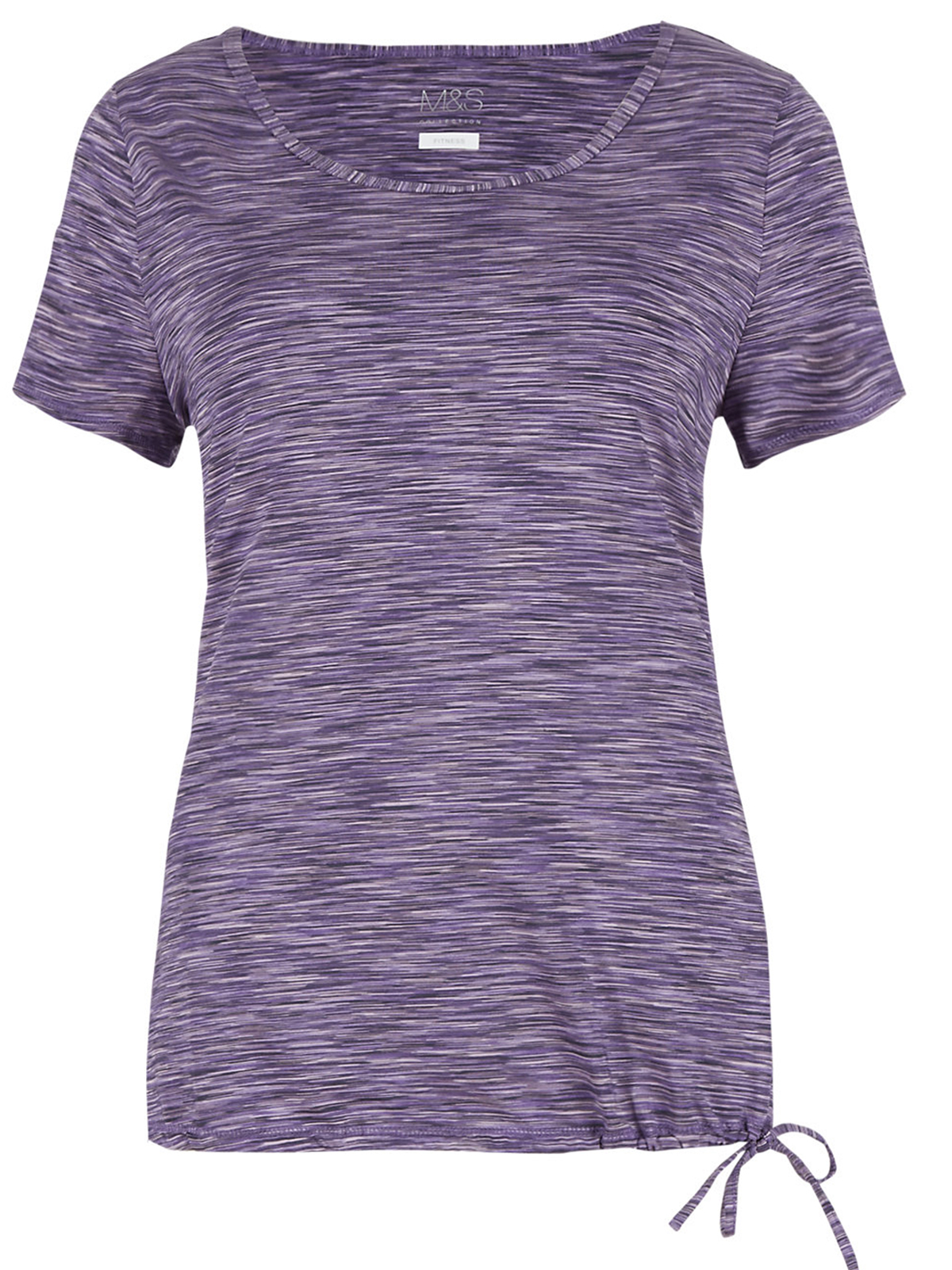 Marks and Spencer - - M&5 Purple Textured Marl Tie Hem Cool Comfort T ...