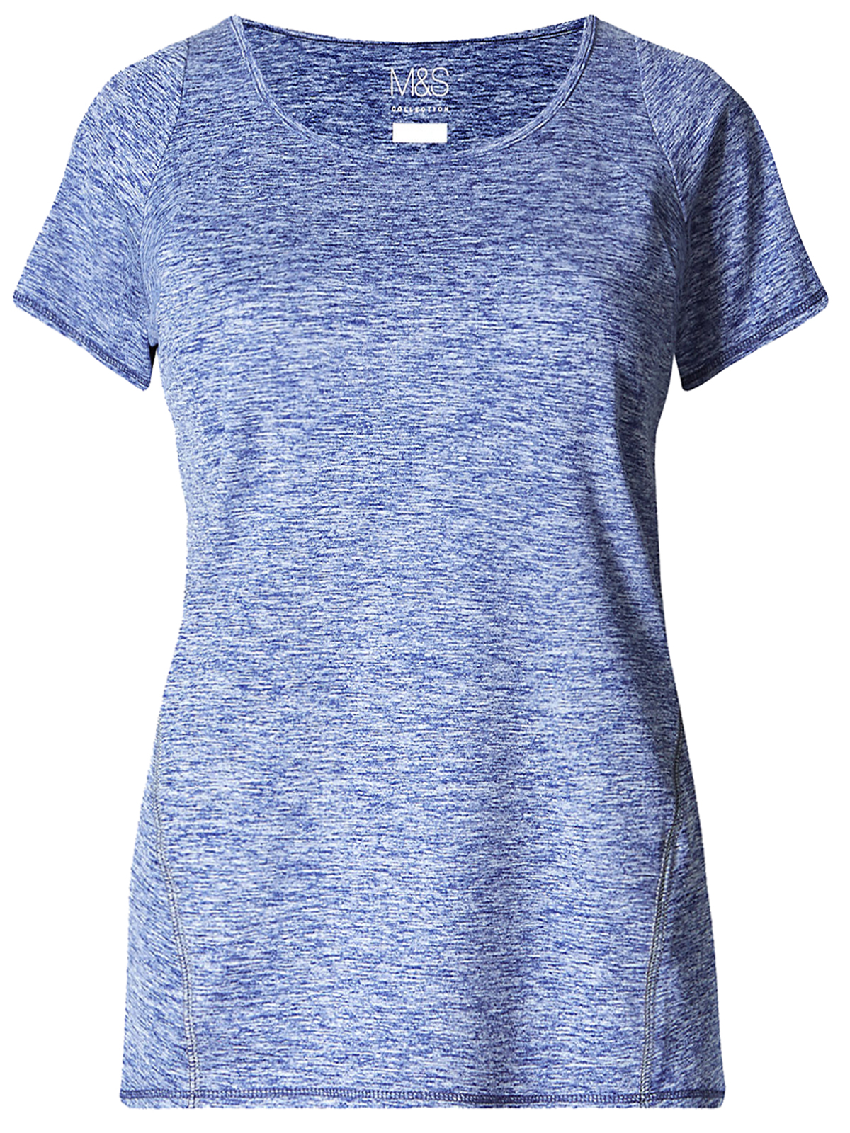 Marks and Spencer M&5 DARKBLUE Performance Marl Tee Exercise Shirt Size 6 to 22