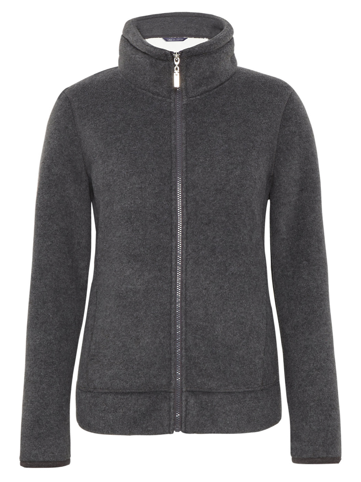 Marks and Spencer - - M&5 GREY Bonded Fleece Zip Through Jacket - Size ...