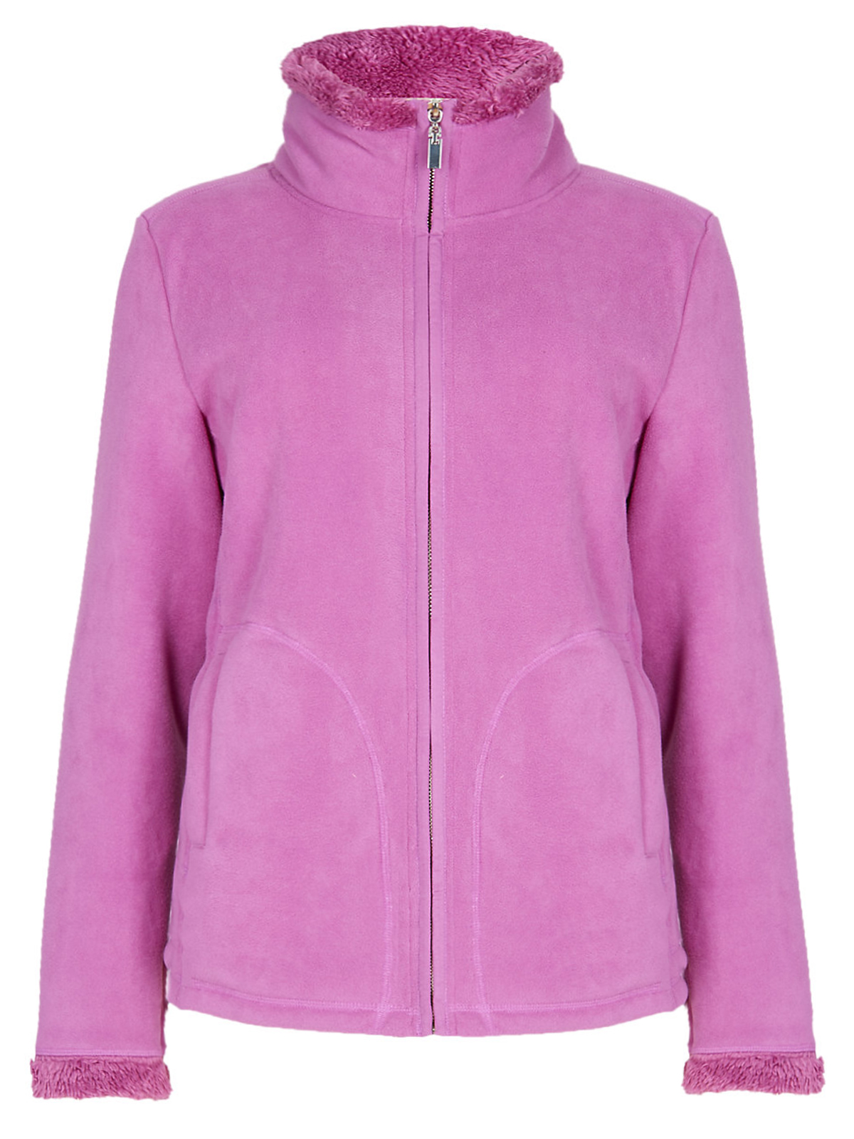 Marks and Spencer M&5 CERISE Long Sleeve Bonded Fleece Jacket
