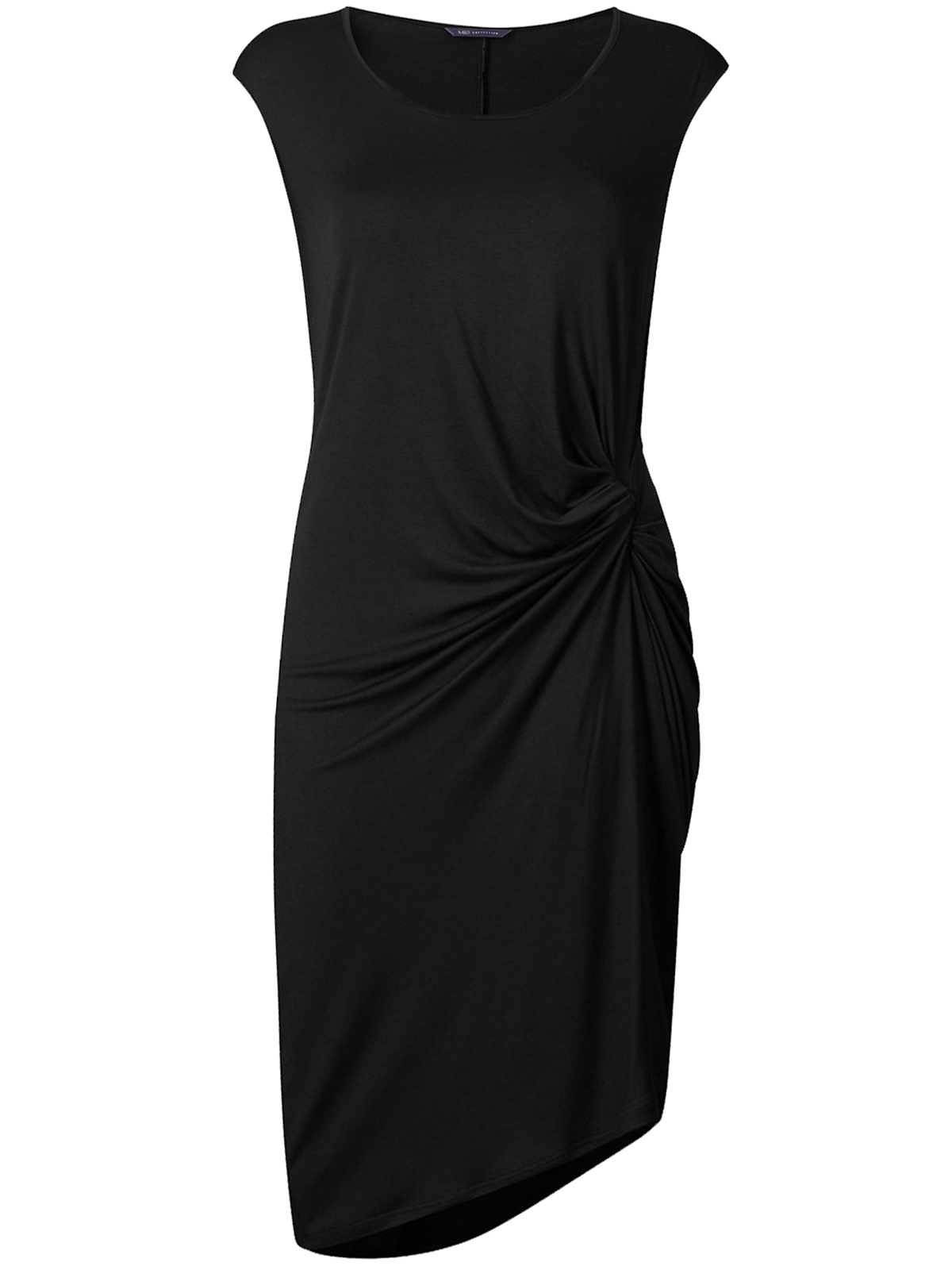 Marks and Spencer - - M&5 BLACK Side Knot Jersey Vest Dress - Size 12 to 18