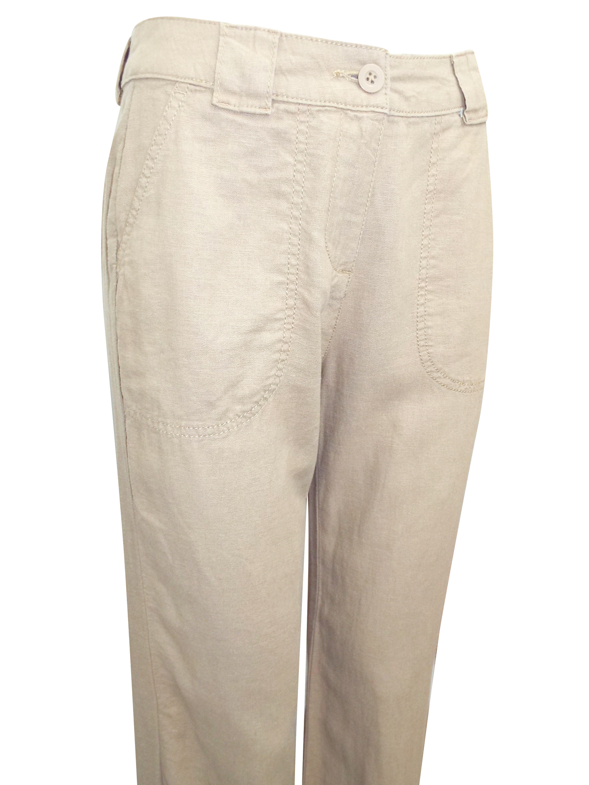 Marks and Spencer - - M&5 CAMEL Linen Blend Wide Leg Trousers - Size 8 ...