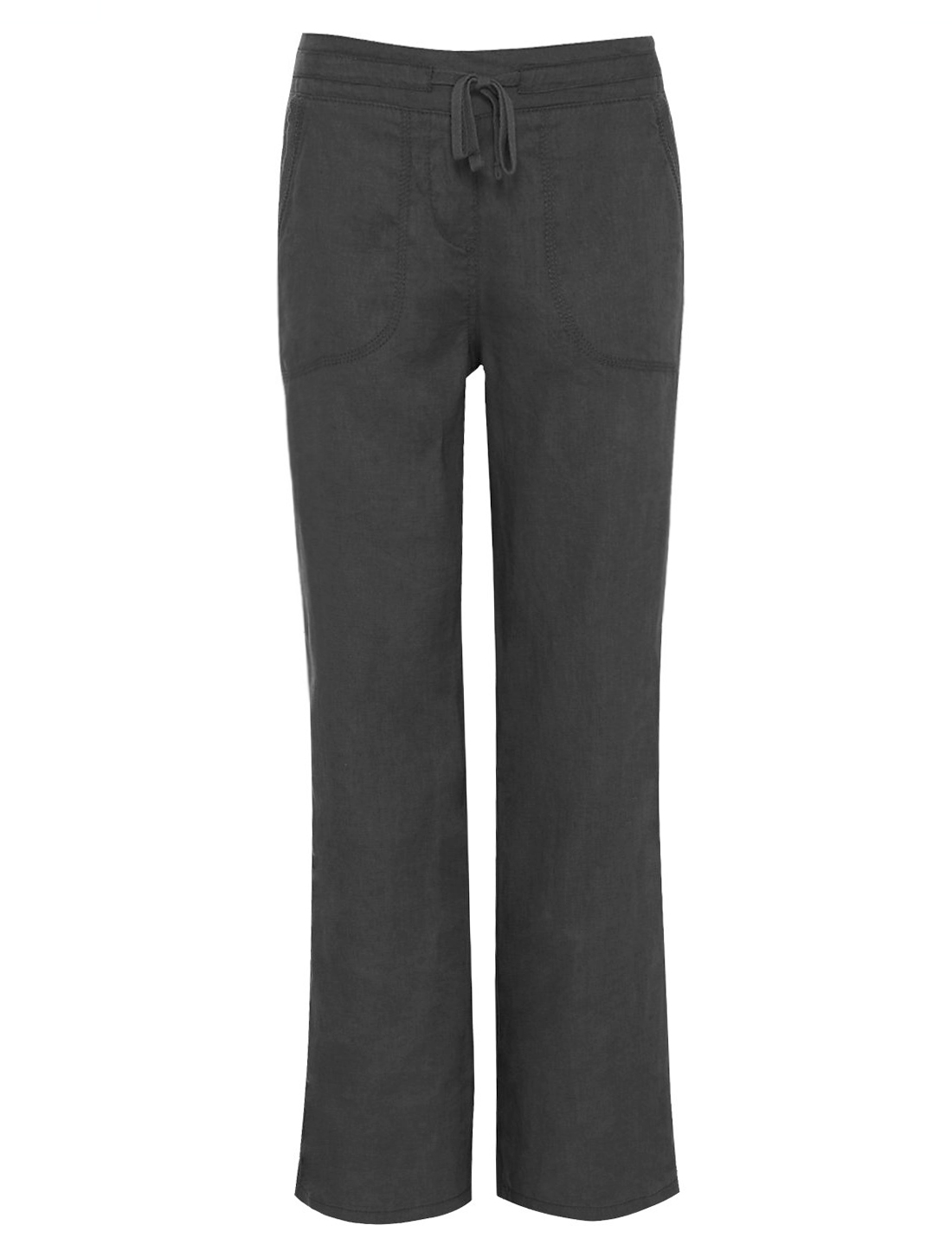 Marks and Spencer - - M&5 BLACK Linen Blend Wide Leg Beach Trousers ...