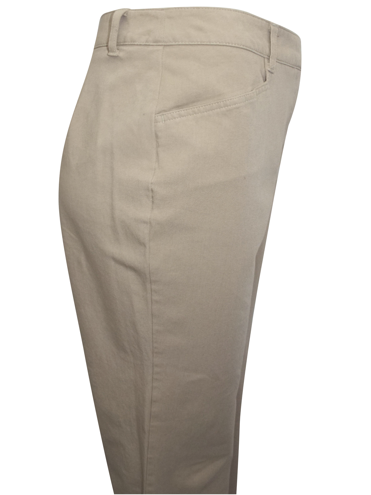 Marks and Spencer - - M&5 DARK-BEIGE Cotton Rich Straight Leg Trousers ...