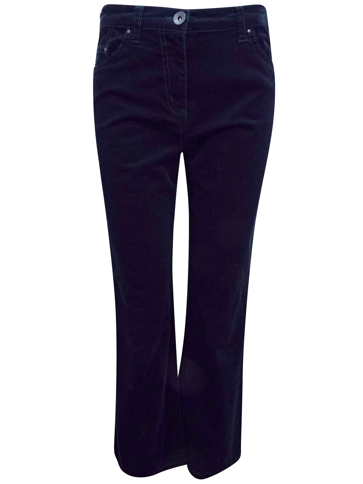 Marks and Spencer - - M&5 NAVY Cotton Rich Cord Bootcut Trousers - Size ...