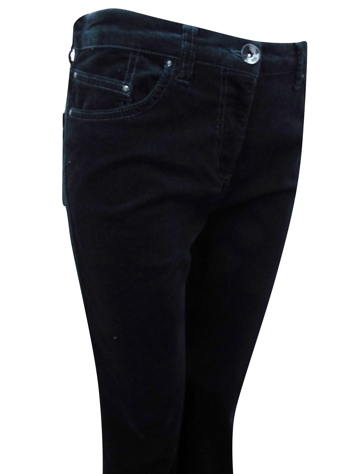 Marks and Spencer - - M&5 NAVY Cotton Rich Cord Bootcut Trousers - Size ...