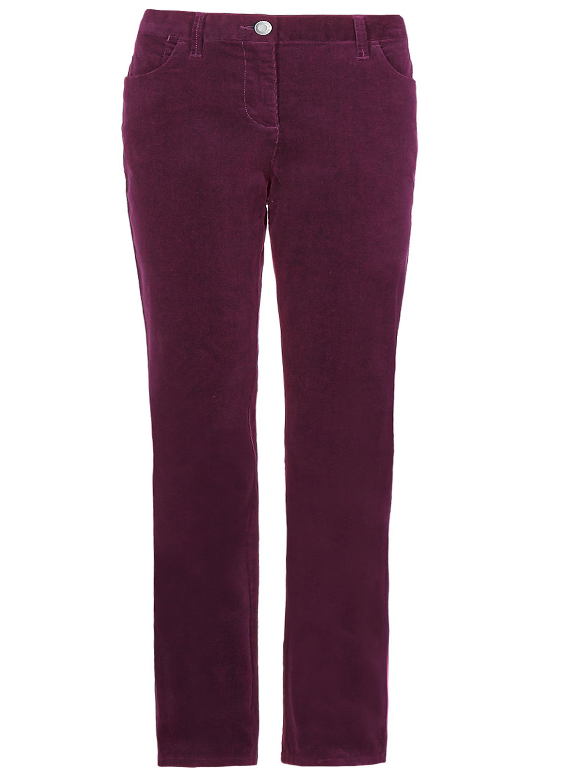 Marks and Spencer - - M&5 BERRY Cotton Rich Cord Straight Leg Trousers ...