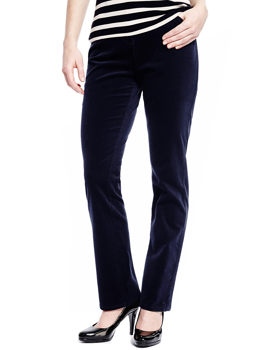 marks-and-spencer-m-5-navy-cotton-rich-cord-straight-leg-trousers