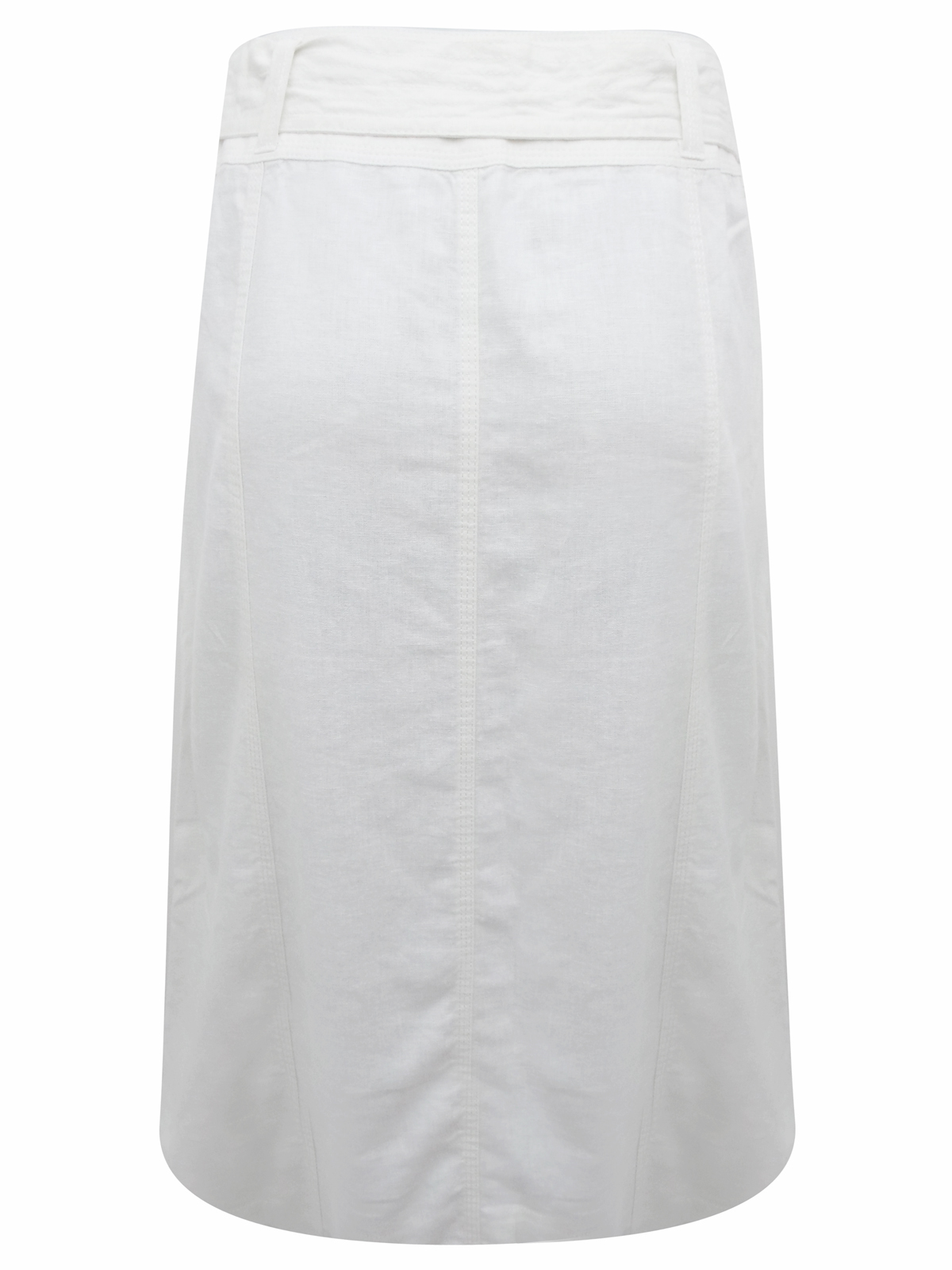 Marks and Spencer - - M&5 WHITE Linen Blend Belted A-Line Skirt - Size ...