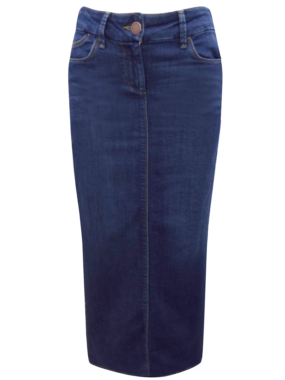 Marks and Spencer - - M&5 NAVY Cotton Rich Long Denim Skirt 39inches ...