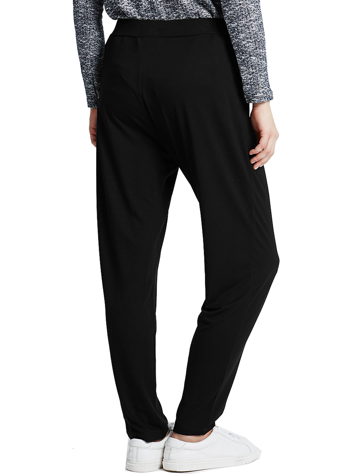 Marks and Spencer - - M&5 BLACK Pull On Tapered Leg Trousers - Size 18 ...