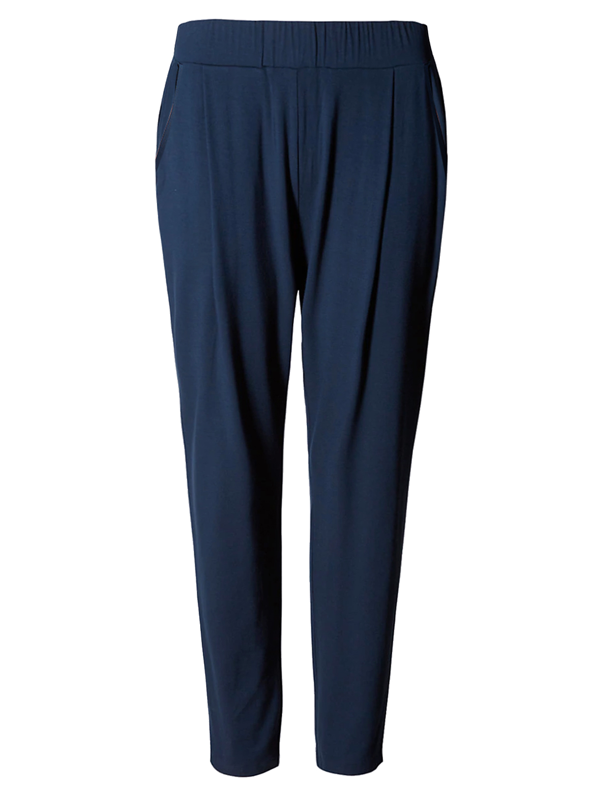 Marks and Spencer M&5 NAVY Pull On Tapered Leg Trousers Plus Size