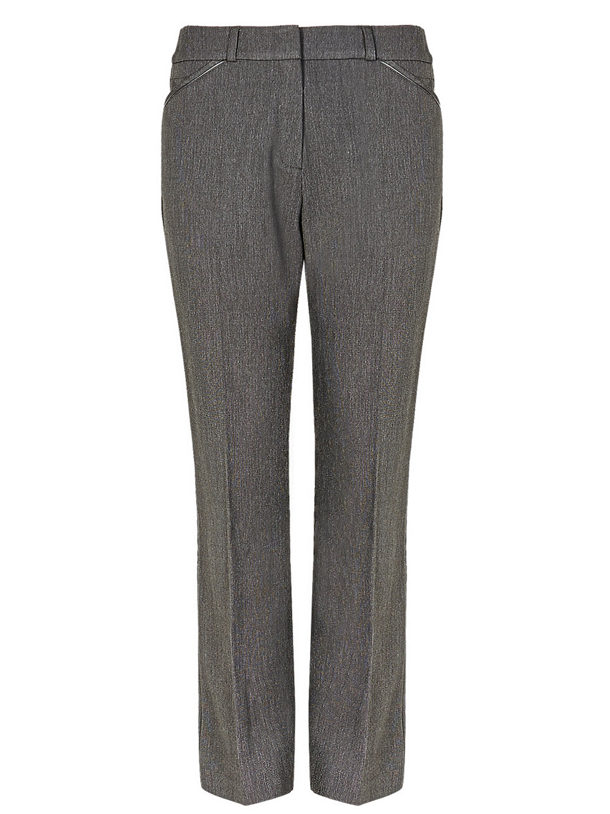 Marks and Spencer - - M&5 CHARCOAL Piped Pocket Slim Leg Trousers - Size 20