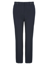 M&5 NAVY Zipped Waist Bootleg Trousers - Plus Size 16 to 24