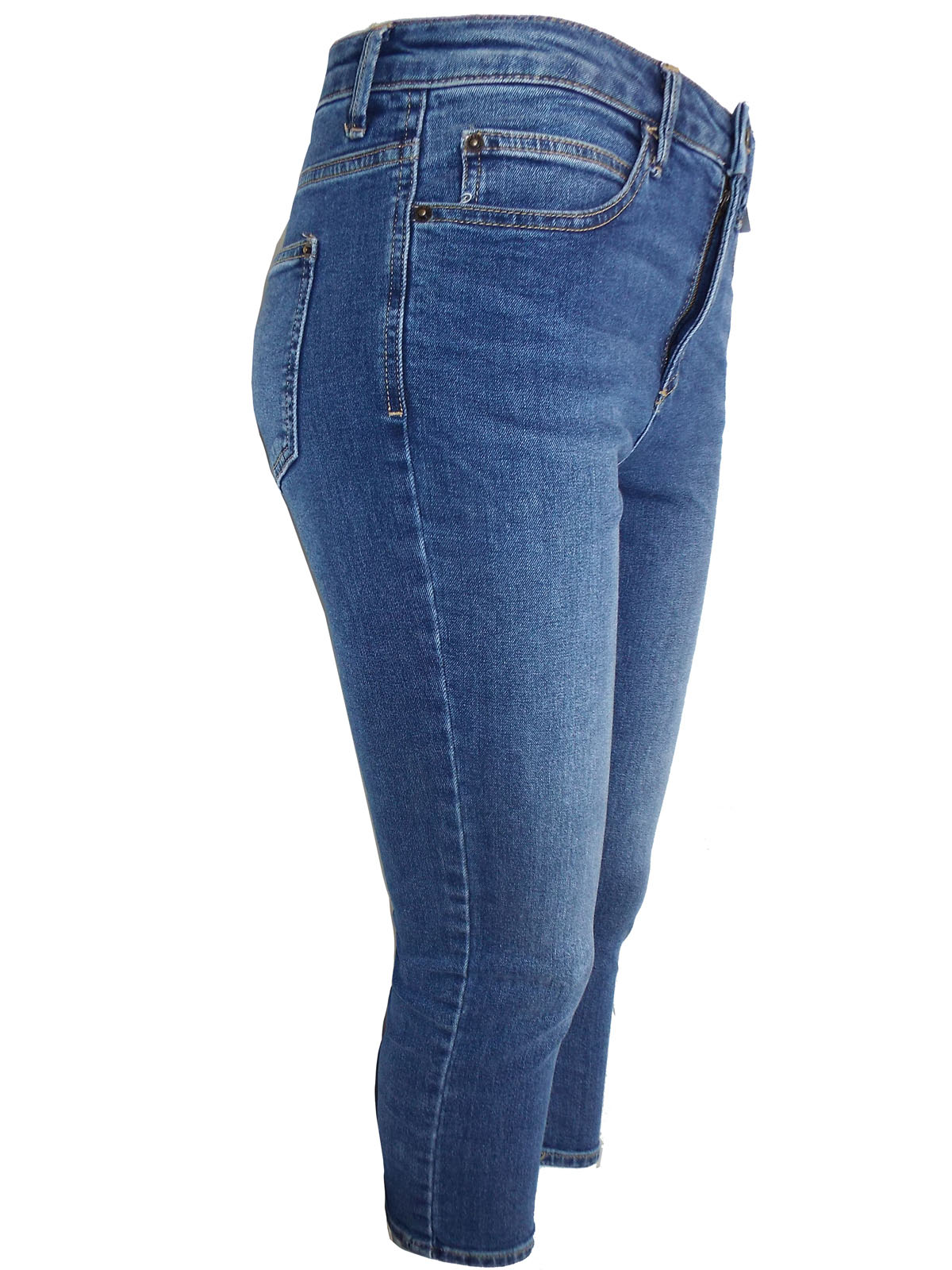 Marks and Spencer - - M&5 Bright INDIGO Mid Rise Cropped Super Skinny ...