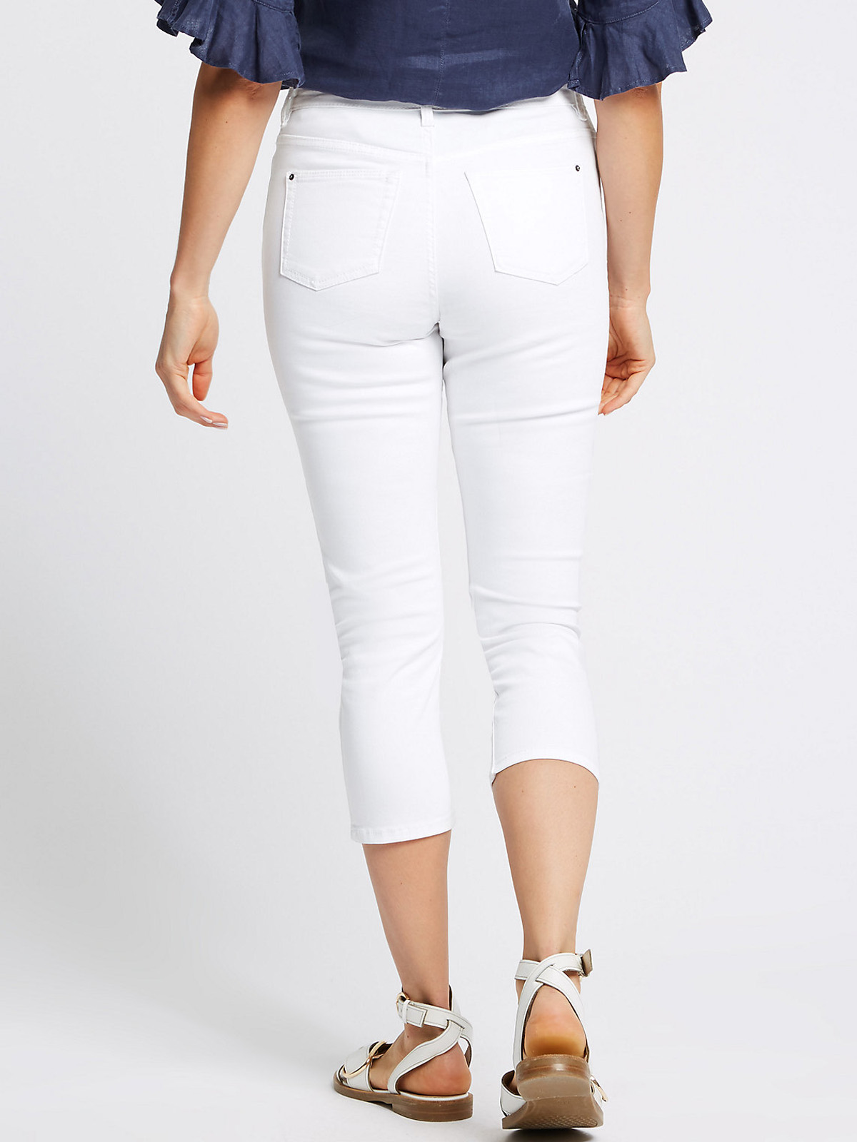 Marks and Spencer - - M&5 SOFT-WHITE Super Skinny Cropped Denim Jeans ...