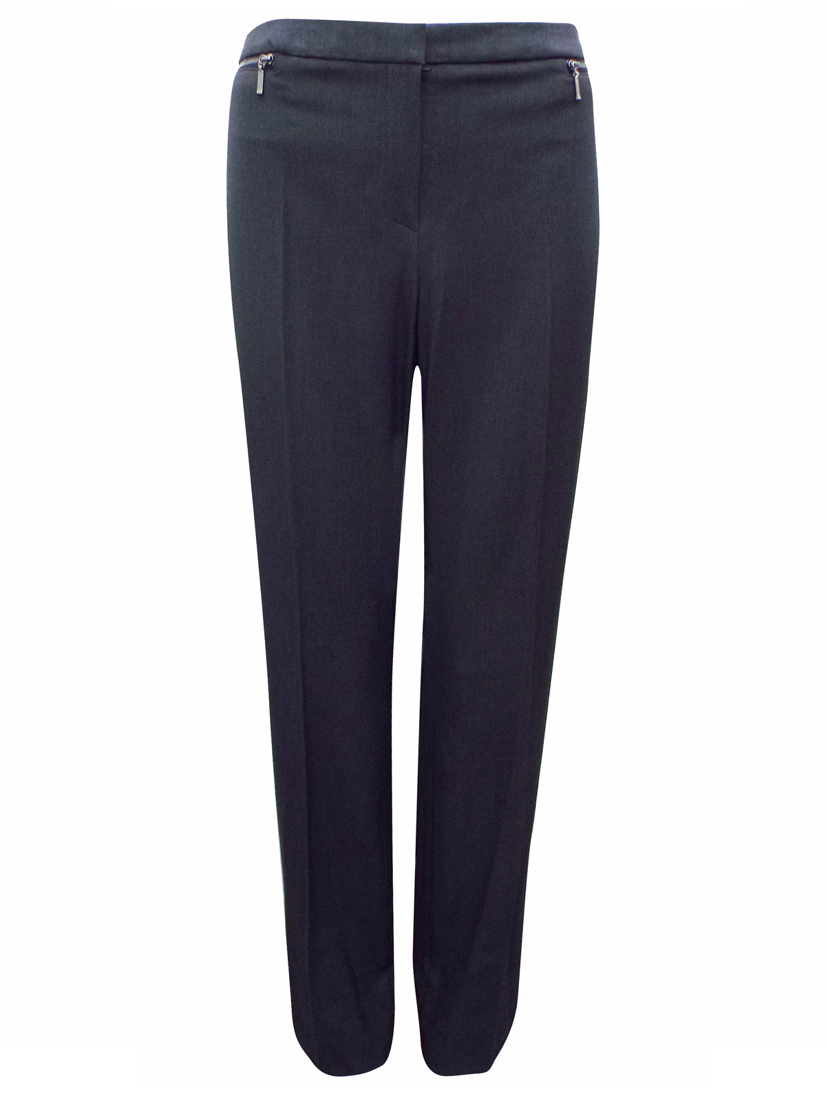 Marks and Spencer - - M&5 CHARCOAL Straight Leg Zip Pocket Trousers ...