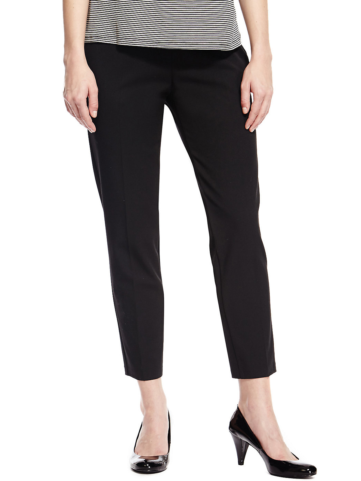 Marks and Spencer - - M&5 BLACK Straight Leg Ankle Grazer Trousers ...