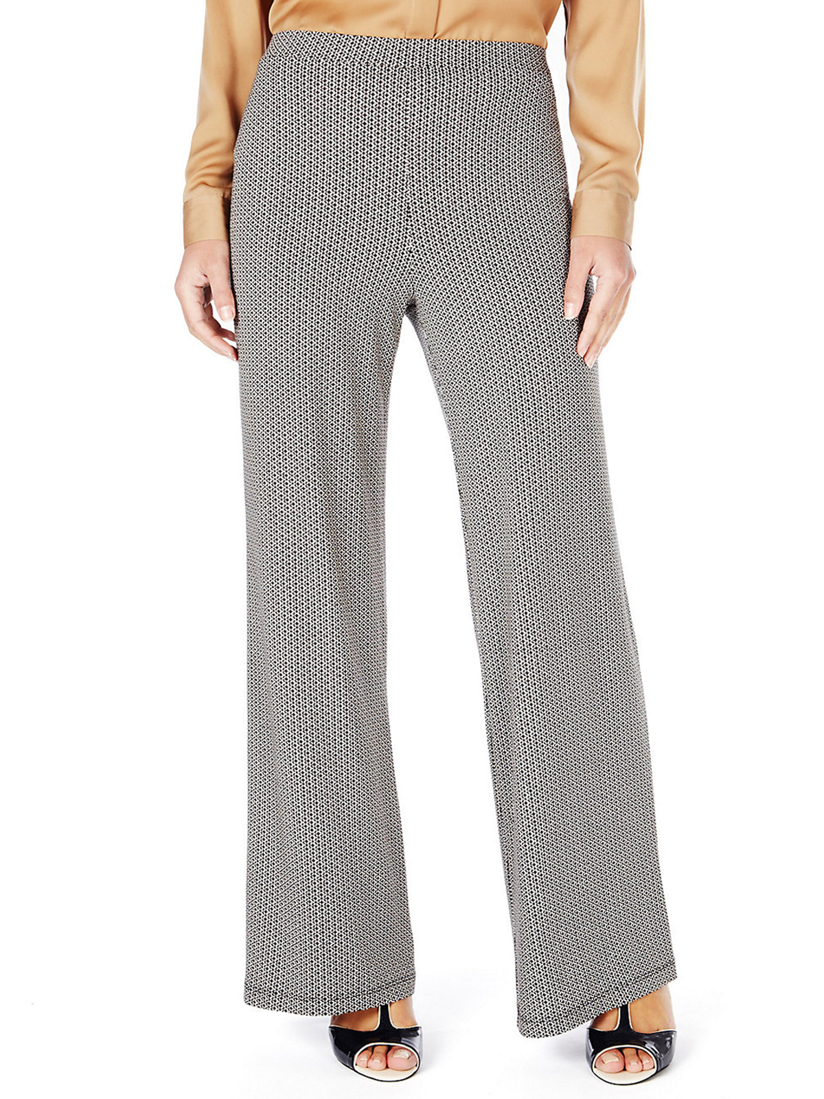 Marks and Spencer - - M&5 NEUTRAL Mini Geometric Palazzo Trousers ...