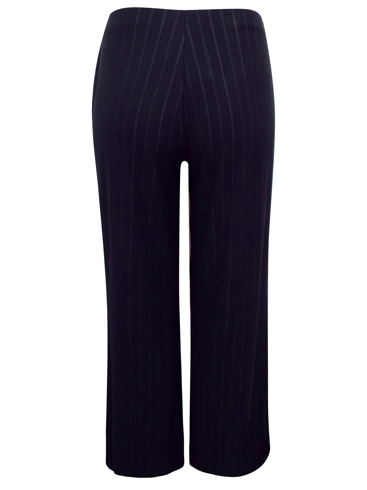black pinstripe wide leg trousers