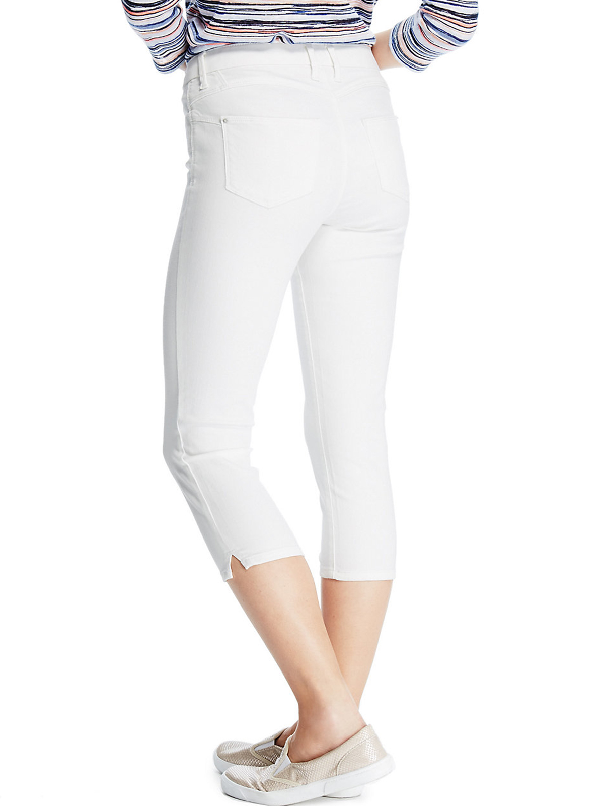 Marks and Spencer - - M&5 WHITE Cropped Sculpt & Lift Denim Jeans - Size 8
