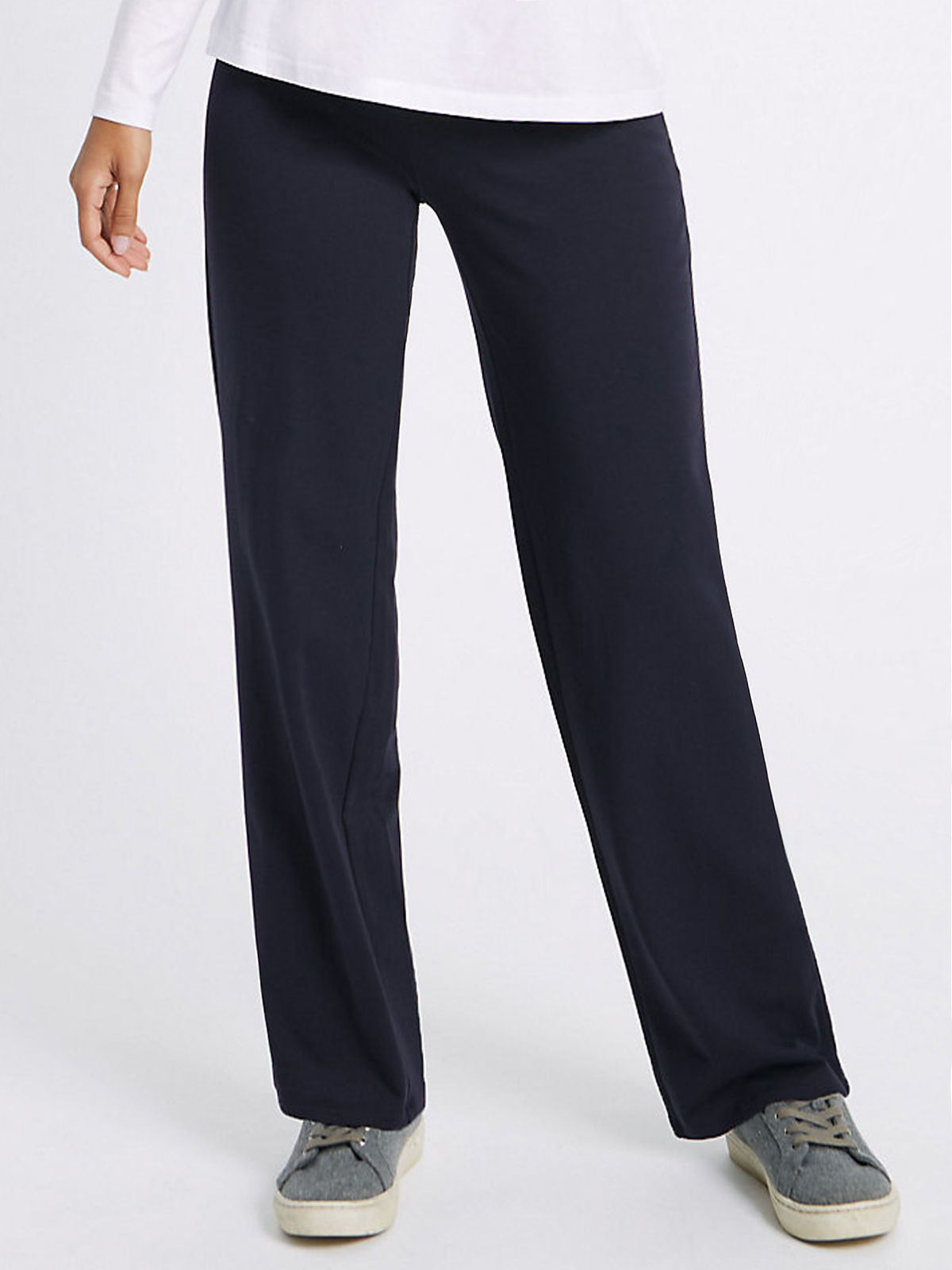 Marks and Spencer M&5 NAVY Cotton Rich Stay New Jogger Bottoms