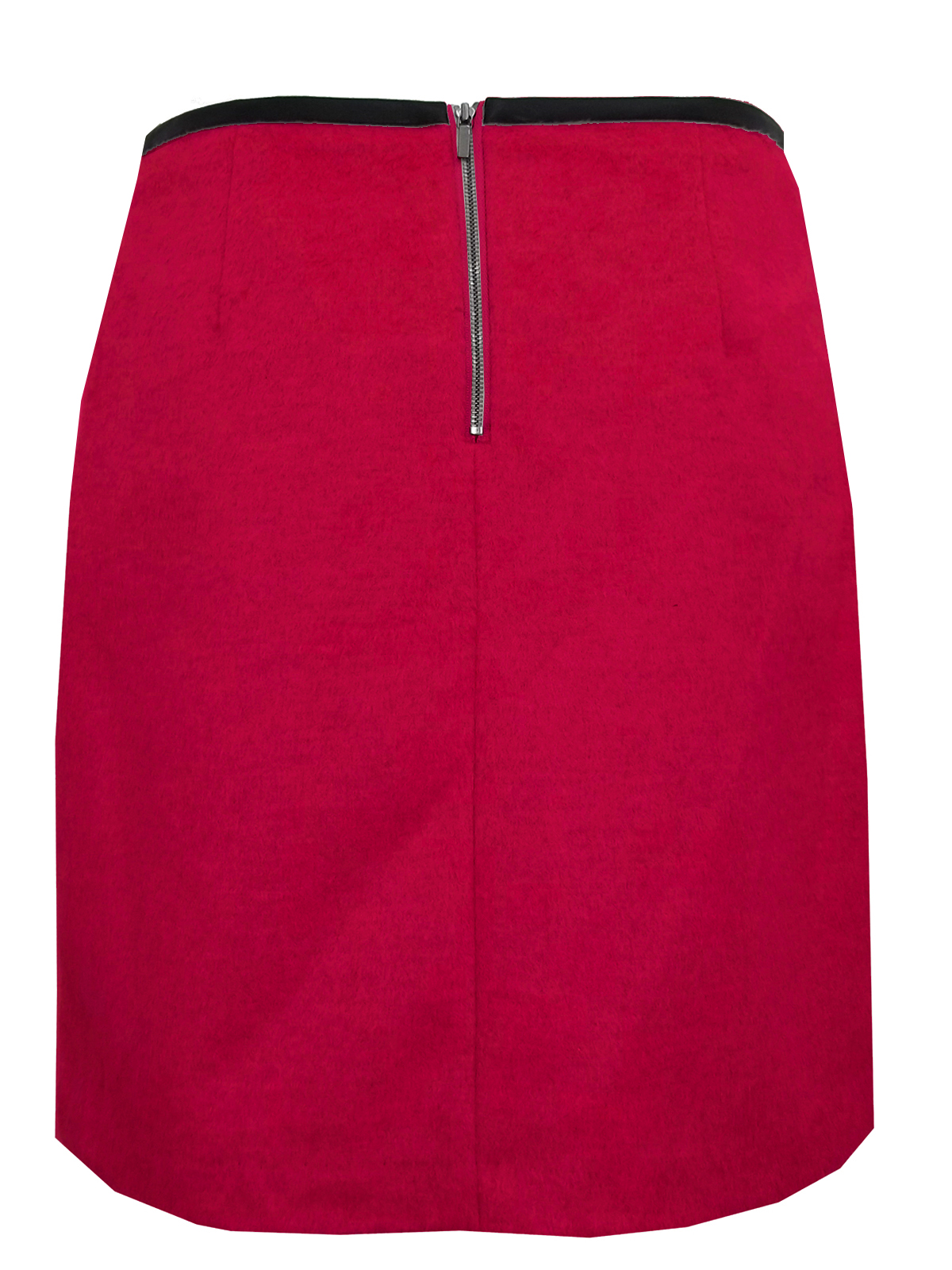 Marks and Spencer - - M&5 RED Faux Leather Trim Mini Skirt w/Wool ...