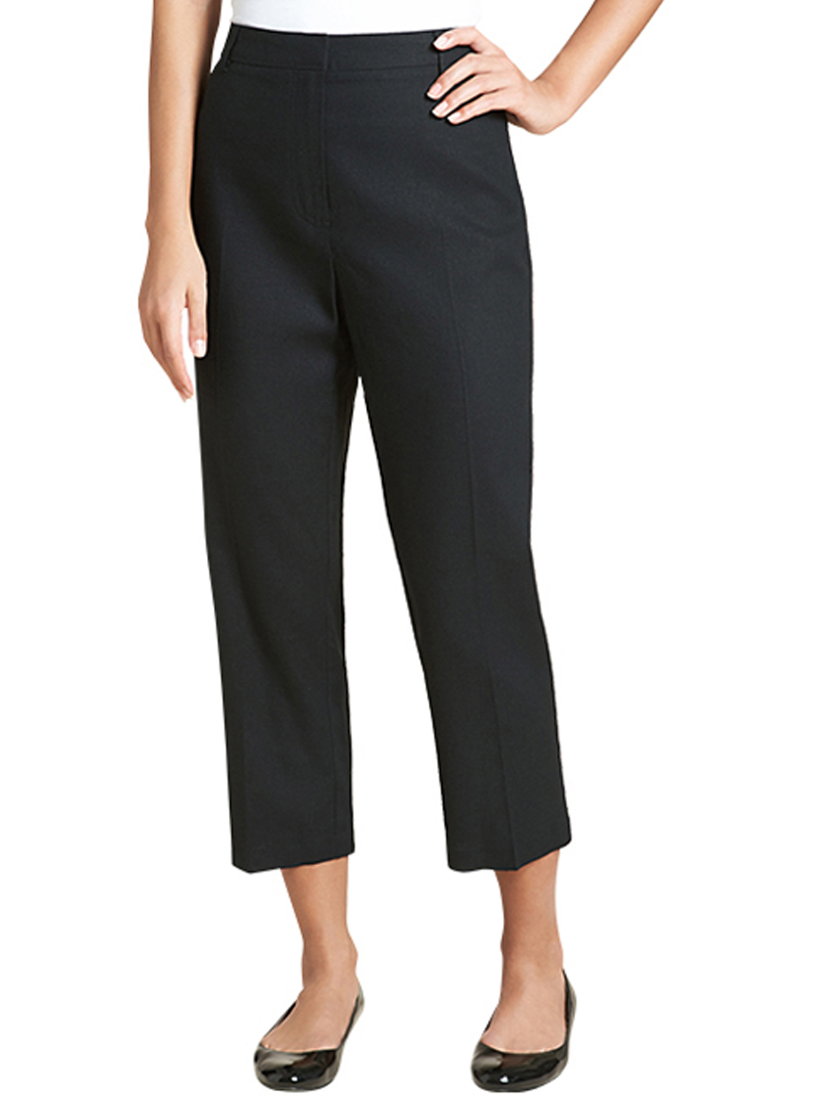 black linen cropped trousers