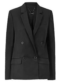 M&5 4utograph BLACK Linen Blend Double Breasted Blazer Jacket - Size 8 to 24