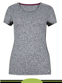 GREY Textured Quick Dry Short Sleeve Top - Size 10 to 18