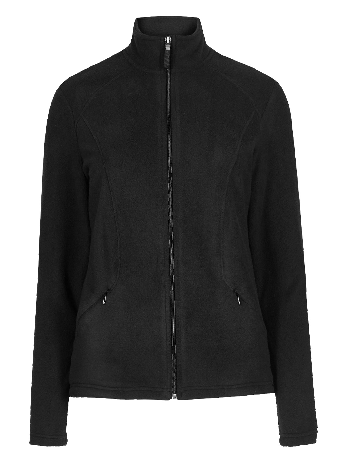 Marks and Spencer M&5 BLACK Panelled Fleece Jacket Plus Size 12 to 18