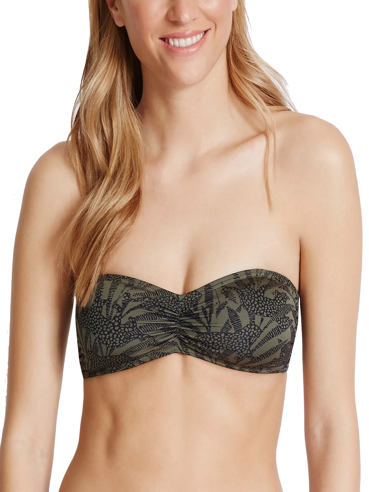 Animal Print Bandeau Bikini Top