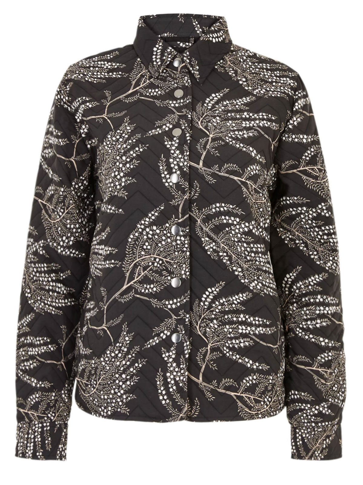 Marks and Spencer M&5 P3R UNA BLACK Printed Quilted Jacket Size 8