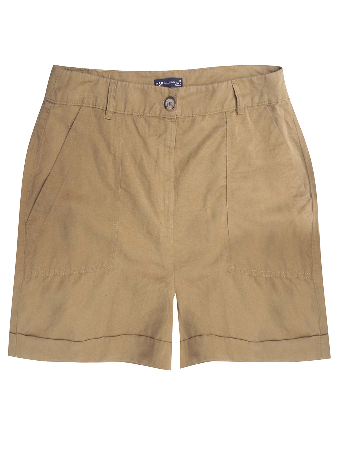 Marks and Spencer - - M&5 NATURAL Linen Blend Shorts - Plus Size 18 to 24